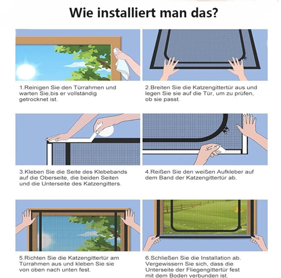 Black Cat Repellent Zipper Door Curtain, 80x200cm, Durable Mesh Protects Against Cats and Pests, Easy to Install