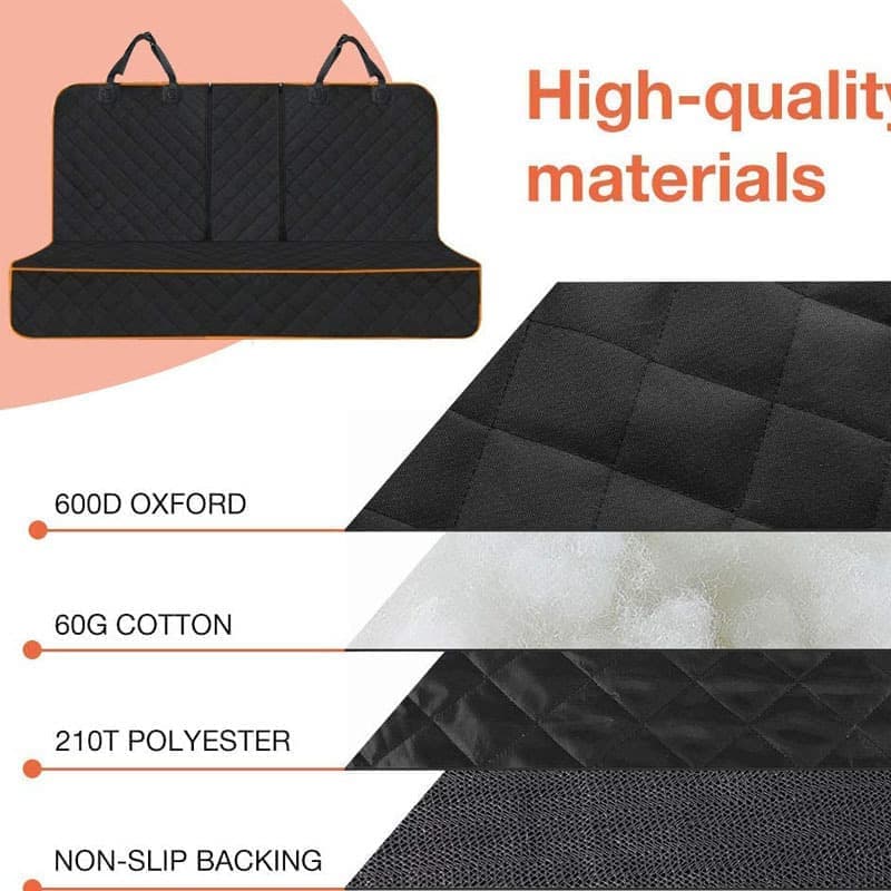 Waterproof Dog Car Seat Protector Mat 1 Pack, Compatible with Most Vehicles, 60 x 120 cm, Black