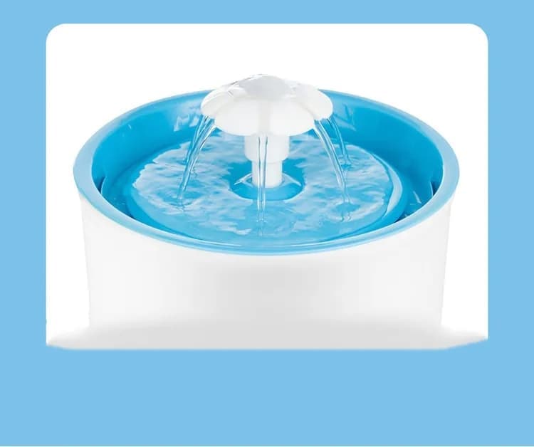 1.6L Pet Water Fountain for Cats and Dogs, Round, 15.5 x 15.5 x 10.5cm, Blue