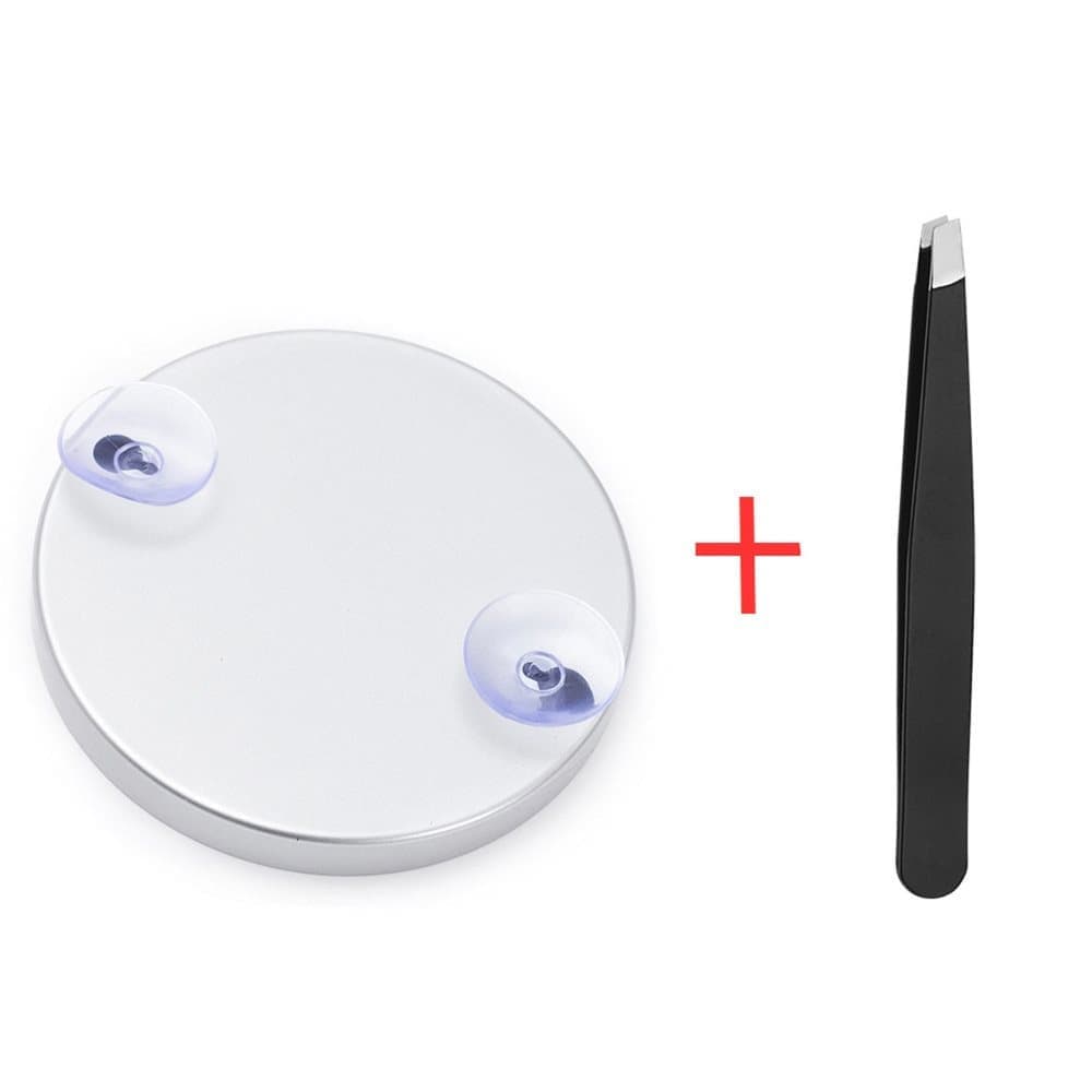 20X/30X Magnification Makeup Mirror with Tweezers, White, 30X