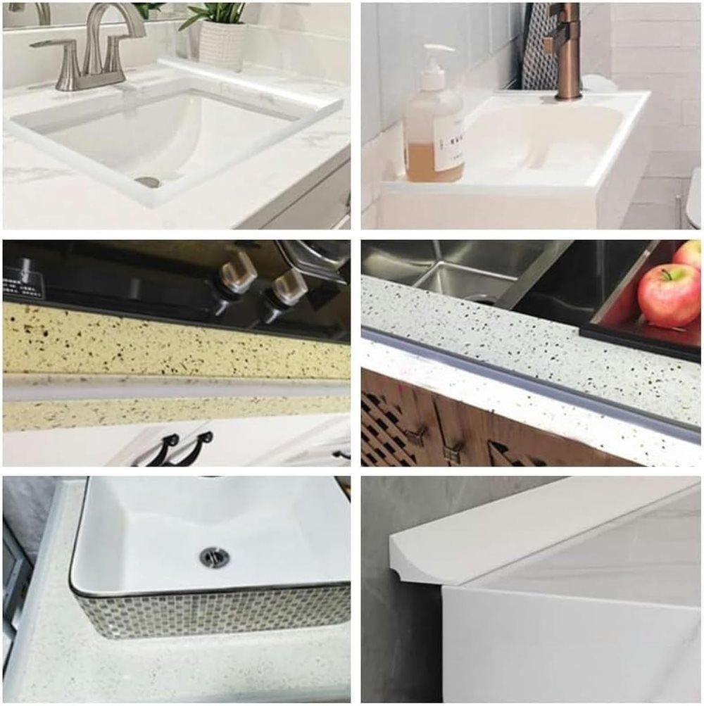 Self-Adhesive Shower Strip Water Barrier, 60 inches, Transparent, Multiple Colors