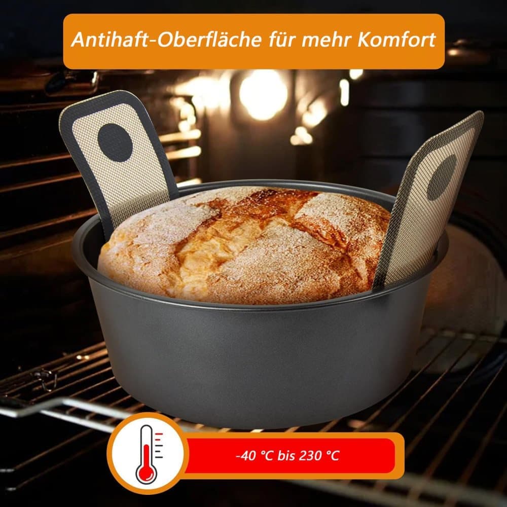 2-Pack Extra Thick 0.7mm Oven Mats with Long Handle, Durable Baking Mats for Oven Microwave Air Fryer