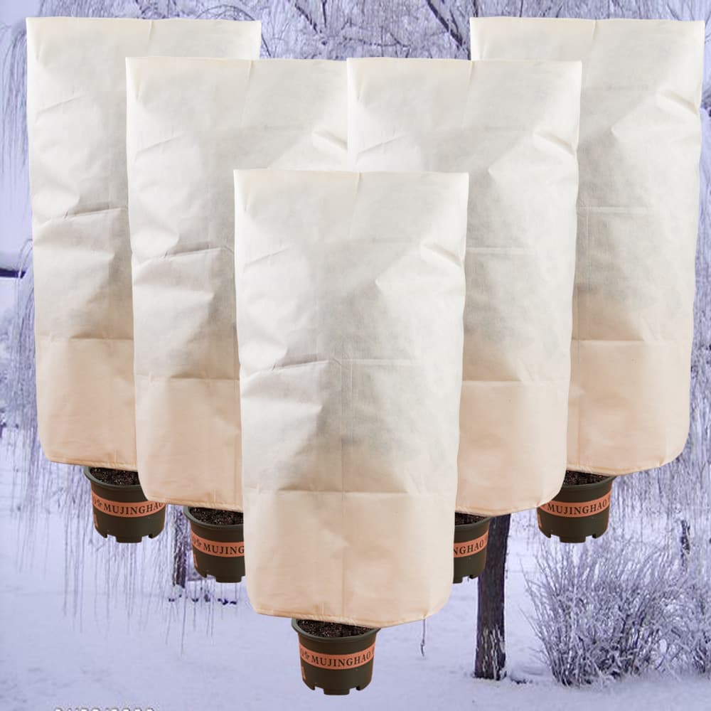 3-Pack Winter Plant Protection Covers Reusable Durable for Outdoor Plants Fruit Trees Potted Plants, 100x150cm, Beige