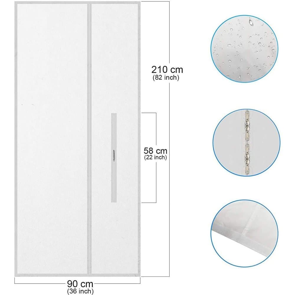 Energy-saving waterproof air conditioning door seal with zipper, easy to handle protective balcony door seal