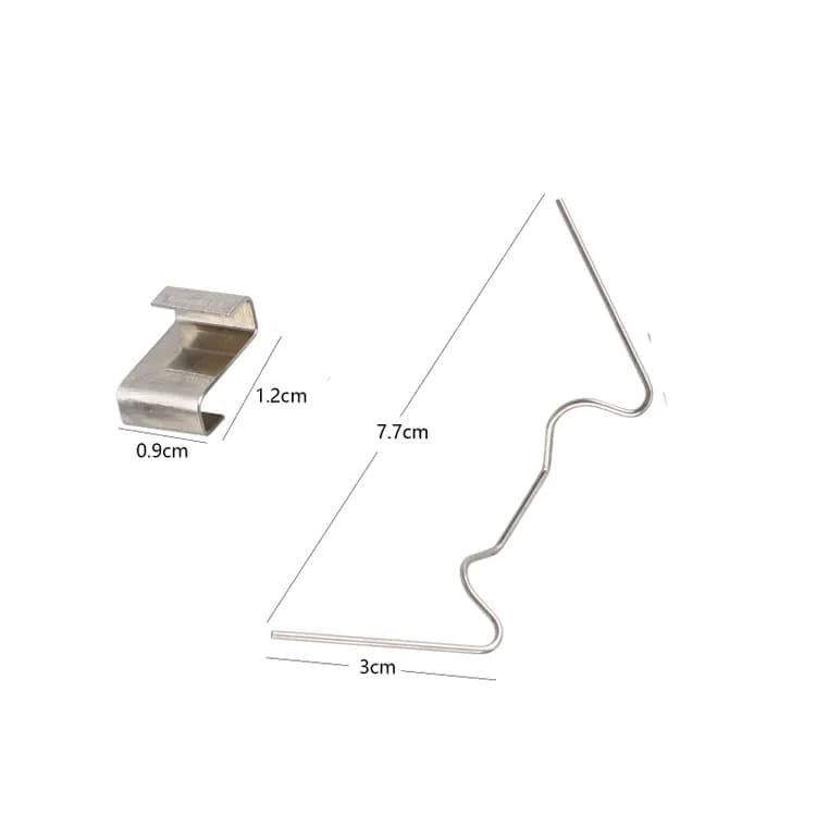 100 silver fixing clips for heating housing glass plate, 100-piece