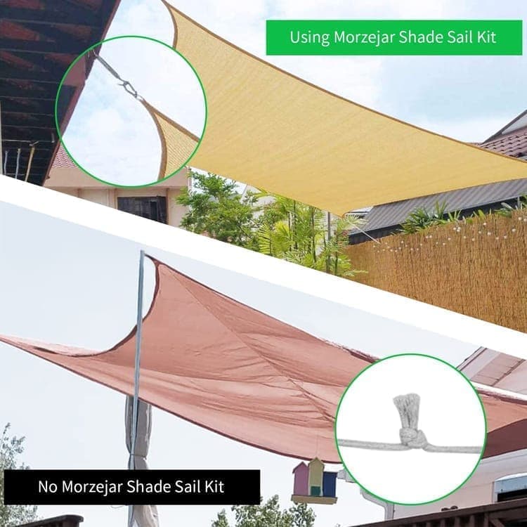 Sunshade Mounting Kit with Hooks Brackets Tension Screws Carabiners and Pad Eyes