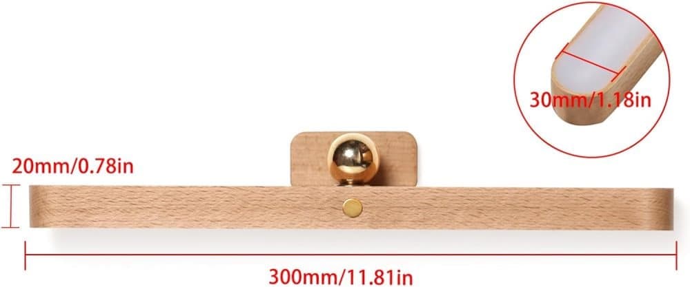 Wooden LED Wall Lamp 360 Degree Rotatable Magnetic Dimmable Night Light with USB Charging, Decorative Indoor Lighting for Home