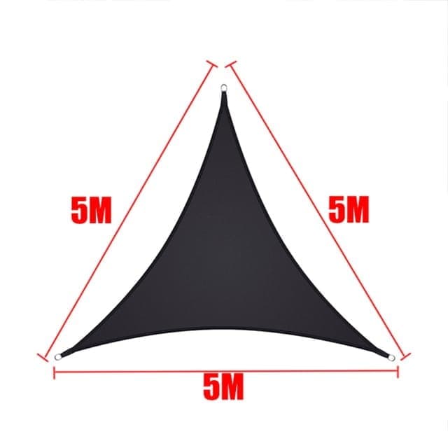 5x5x5m Waterproof Outdoor Triangular Sun Sail UV Protective Shade Net for Camping Garden and Pool, Dark Yellow
