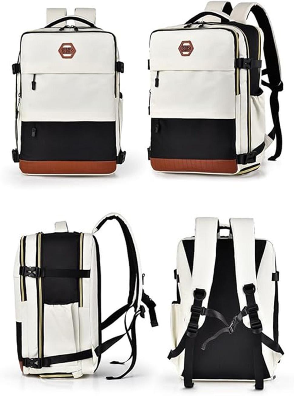 Multifunctional Backpack with Shoe Compartment for School Travel and Work, 28x19x42 cm, Black