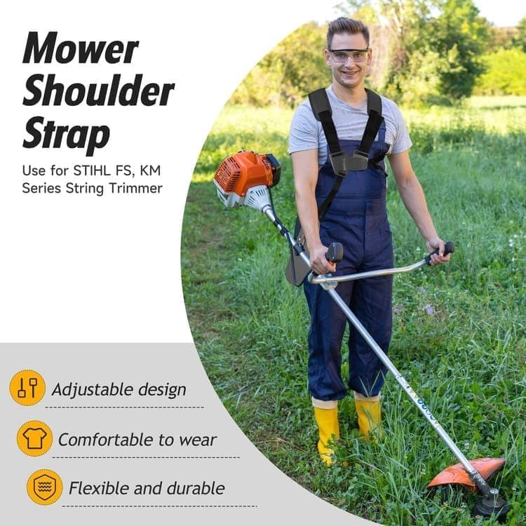 Adjustable Nylon Trimmer Strap, Compatible with Grass Trimmer and Leaf Blower, Black