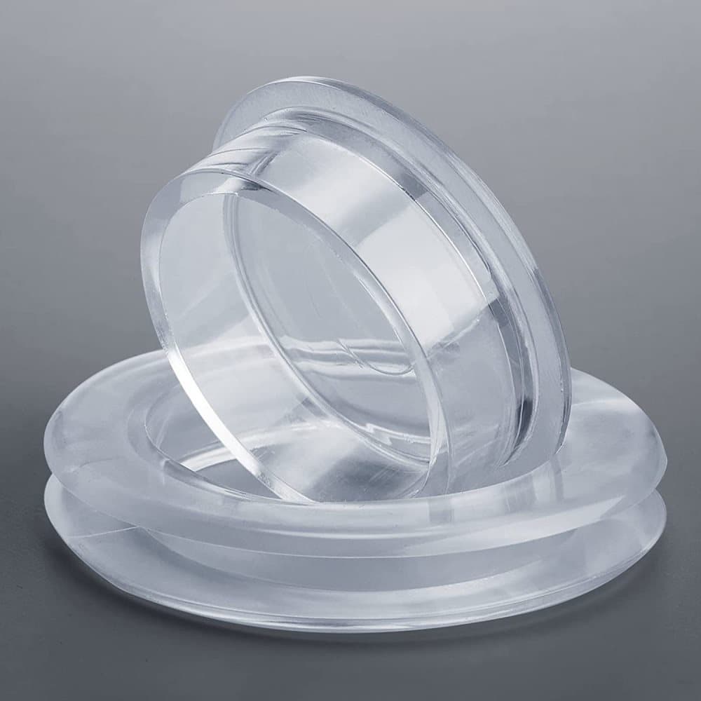 4-pack Transparent Silicone Umbrella Hole Ring and Cap for Garden and Patio, 2.5-inch
