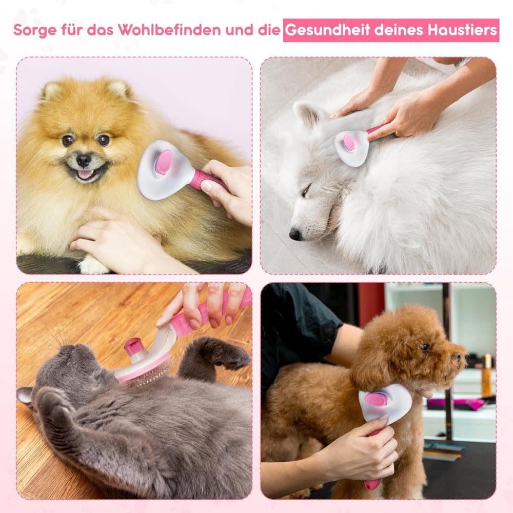 Dog brush and fur brush for dogs and cats, Pink