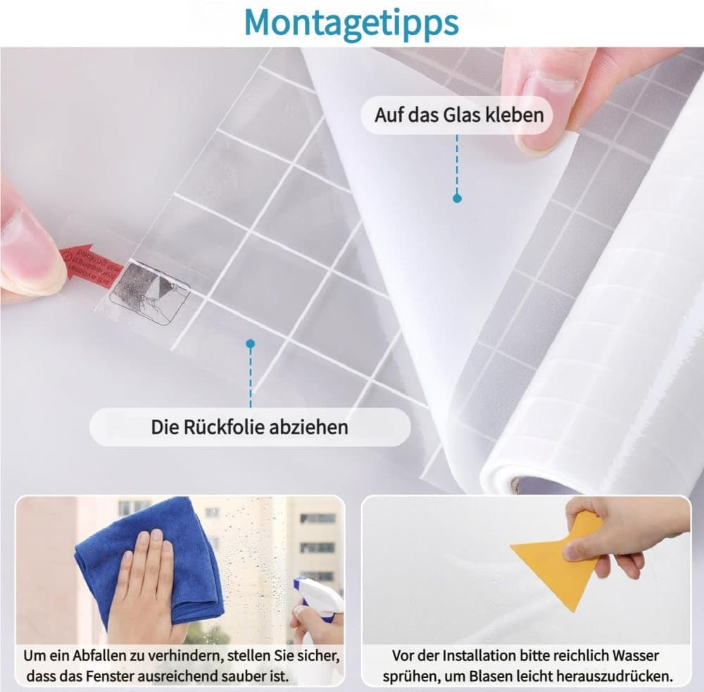 Self-adhesive Frosted Window Film for Bathrooms and Offices, Privacy UV Protection, 45cmx5m, White