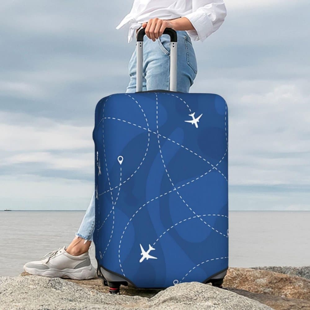 Reinforced Elastic Suitcase Cover Dustproof Durable Double-Sided Printing, 18-32 Inch XL