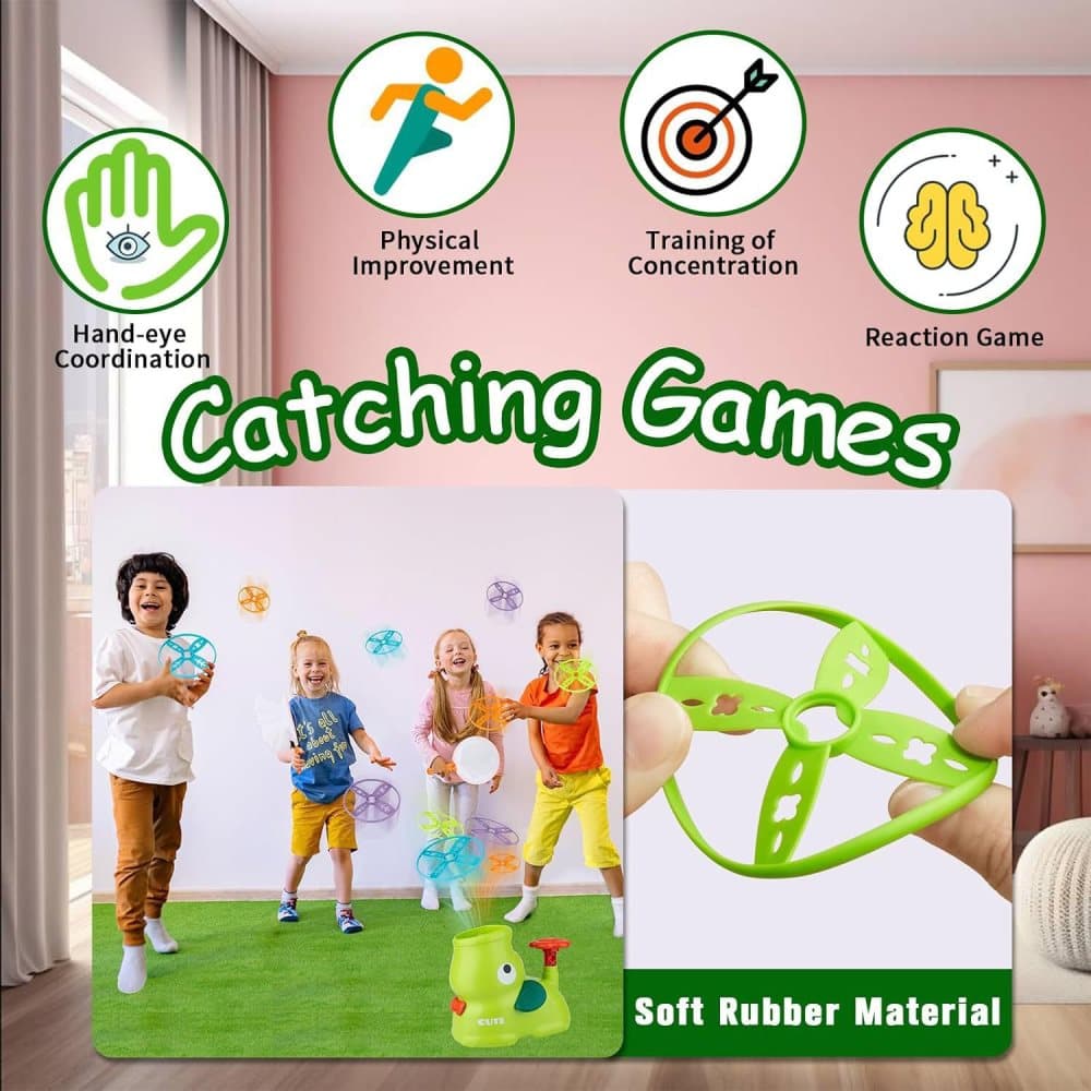 Kids Flying Disc Game with 8 Discs and Safety Glasses, Outdoor Toy for Children