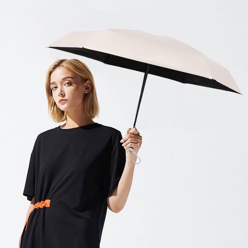 6-Fold Ultralight Capsule Umbrella with UV Protection for Sun and Rain, Green, 6-Fold