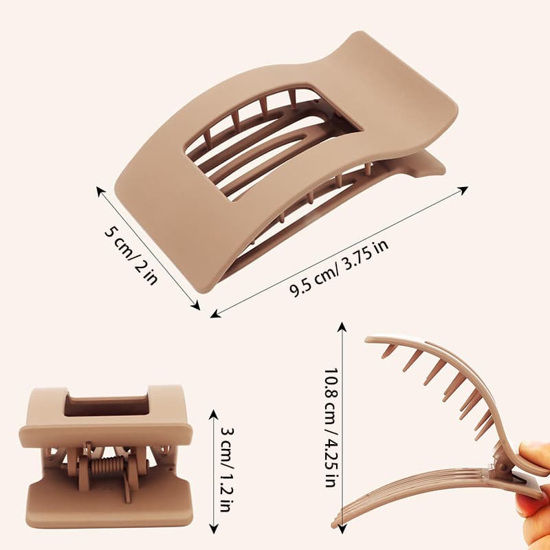 4-Pack Multicolored Hair Clips, Ergonomic Curved Flat Clips for Thin and Thick Hair with Strong Grip, Oval/Square