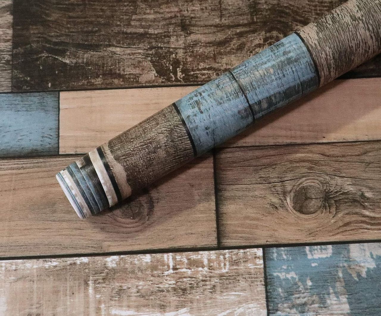 Self Adhesive Vinyl Wallpaper For Furniture Countertop Emerald green brown wood grain Pattern Decorative Sticker,0.45*6M