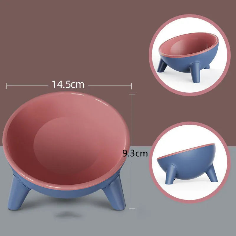 Cat and Dog Non-Breakable Bowl With Stand, Durable, Heat Resistant - Pink