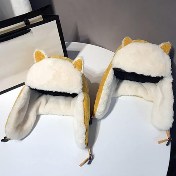 Women's Winter Hat (Head Circumference: 56-58 cm) - Cute Cat Ears - Aviator Hat with Earflaps - Ski Ushanka with Buckle Closure