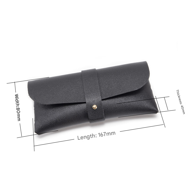 White PU Leather Eyeglass Case, Soft Protective Pouch for Sunglasses and Reading Glasses