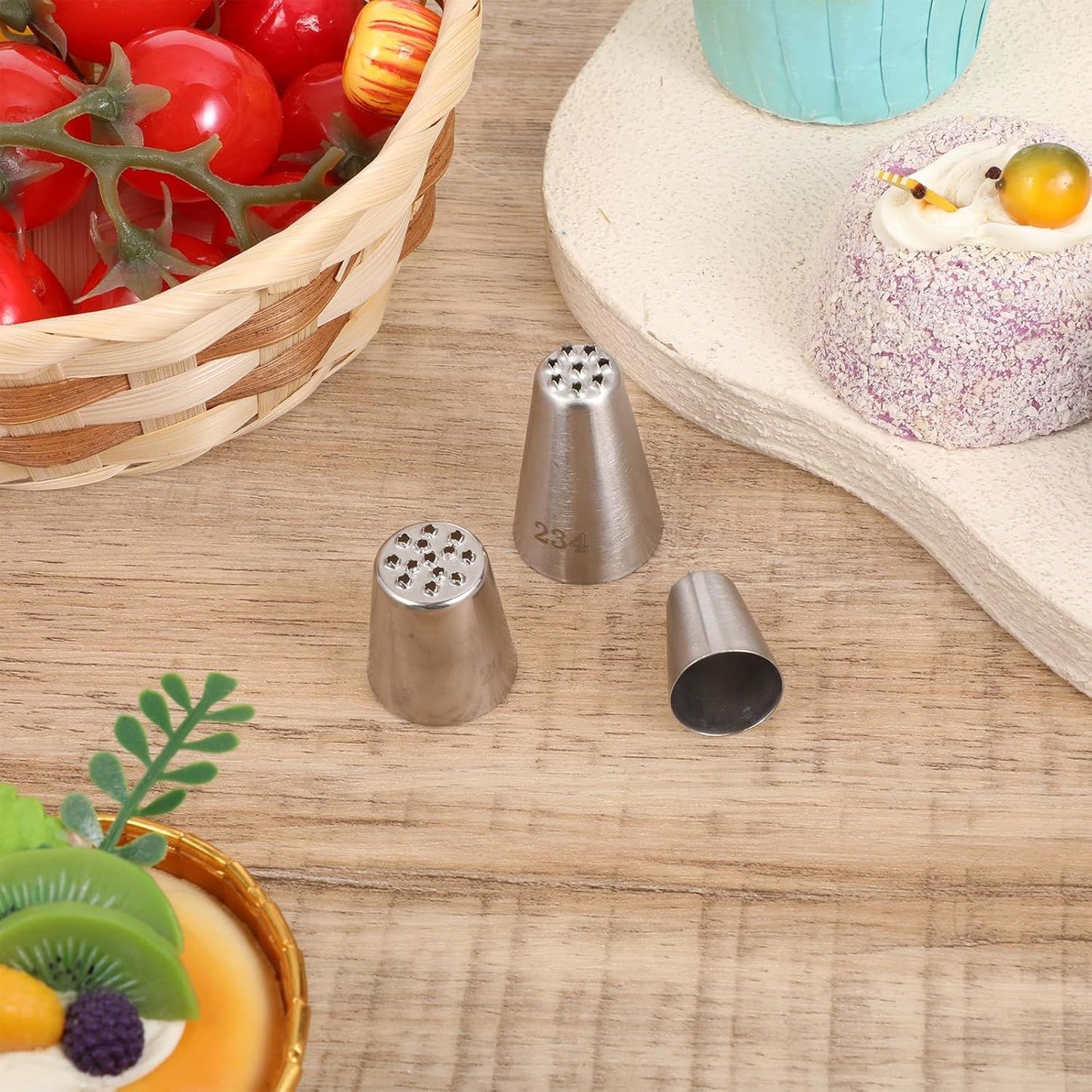 3 Pcs Grass Piping Tips, Stainless Steel Icing Nozzles 233 234 29 for Cake Cupcake Frosting
