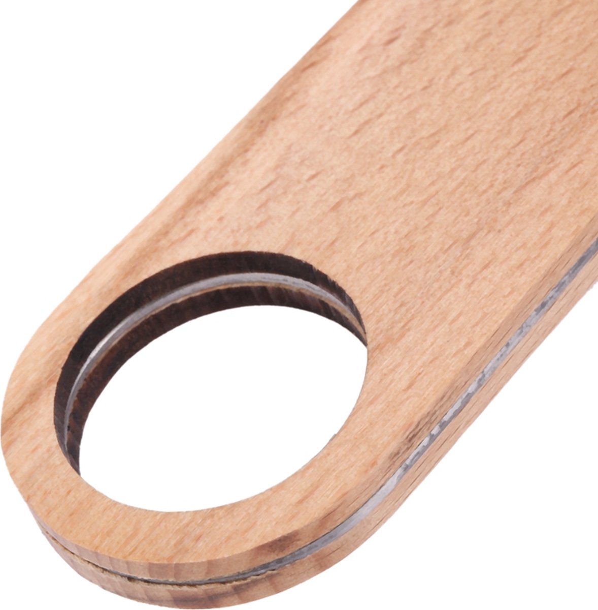 Luxury Wooden Bottle Opener | Beer Opener | Bottle Opener | Bar Accessories | With Hanging Loop | Wood/Stainless Steel | 18 x 5 CM