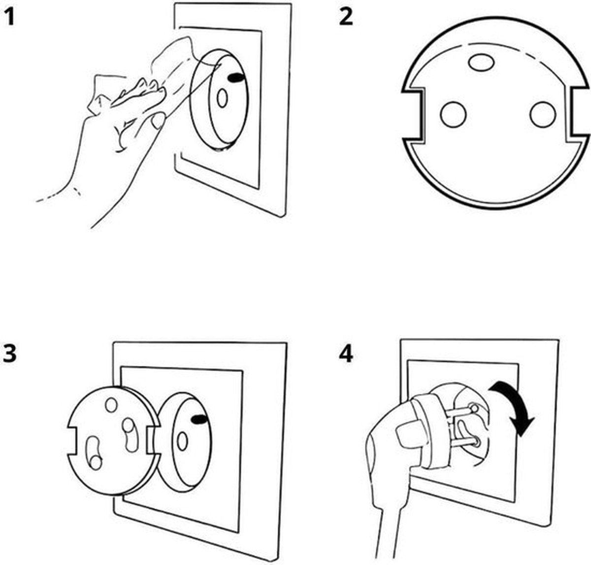 Socket Security for Children | Self-Adhesive Socket Protection Safety Lock Socket | Child Lock Socket | 4 Pieces