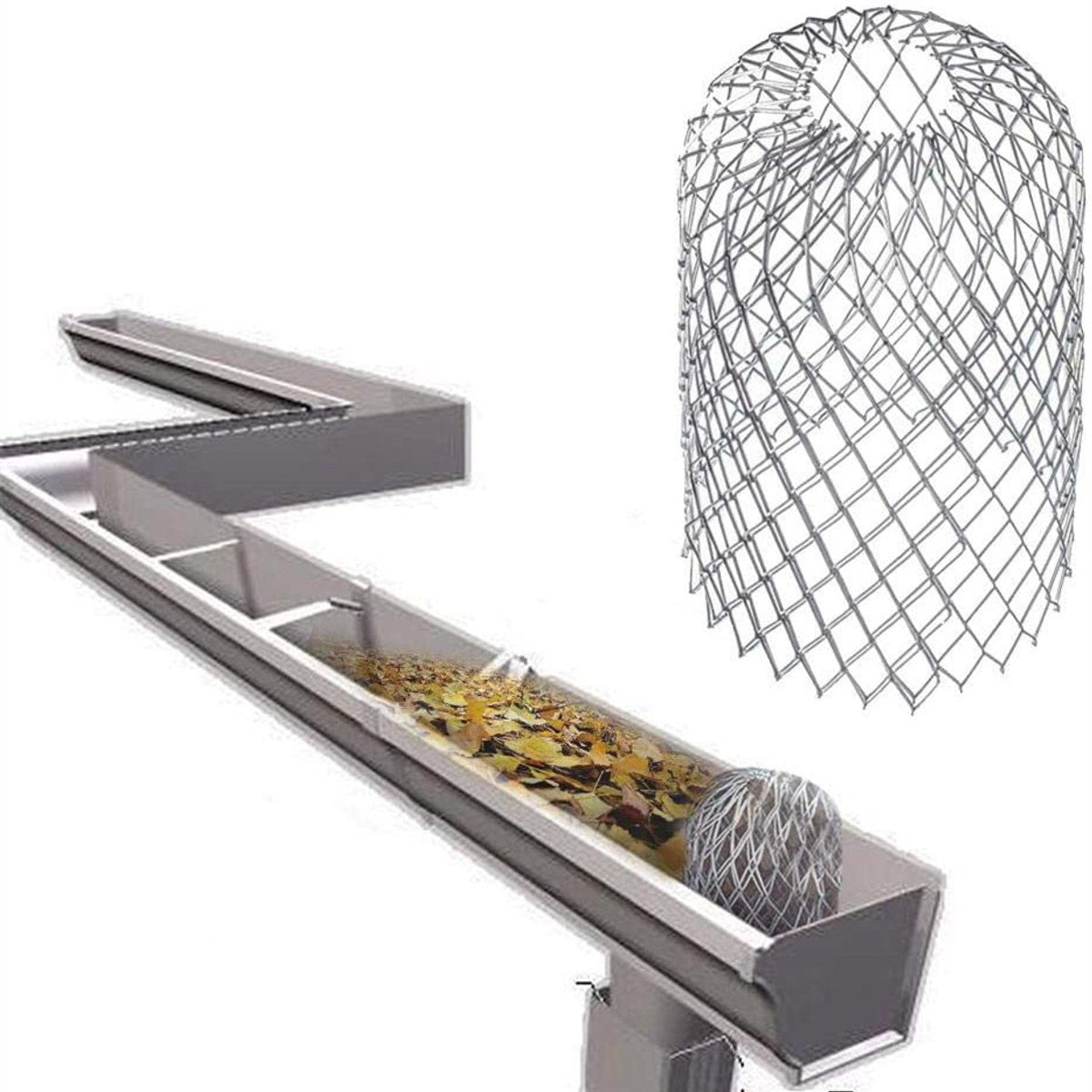 Gutter Leaf Filter 4-piece – Wire Mesh Guard, 10x17cm, gutter protector