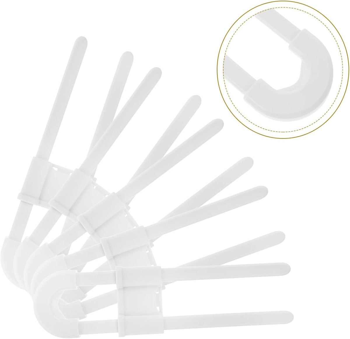 Child lock cabinets - Cabinet security for children - for cabinets and refrigerators - 5 pieces - White