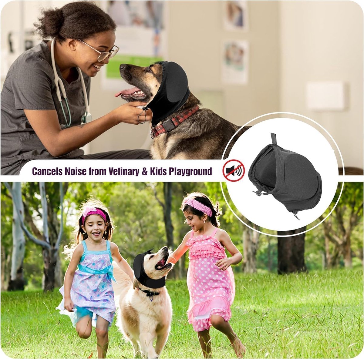 S - Noise-Reducing Ear Protectors for Dogs - Dog Ear Protector - Ear Protector for Dogs - Dog Ear Protector - Hearing Protection for Pets - Pet Cone - Noise-Dampening Dog Headband - Noise-Reducing Dog Ear Warmer - Blue