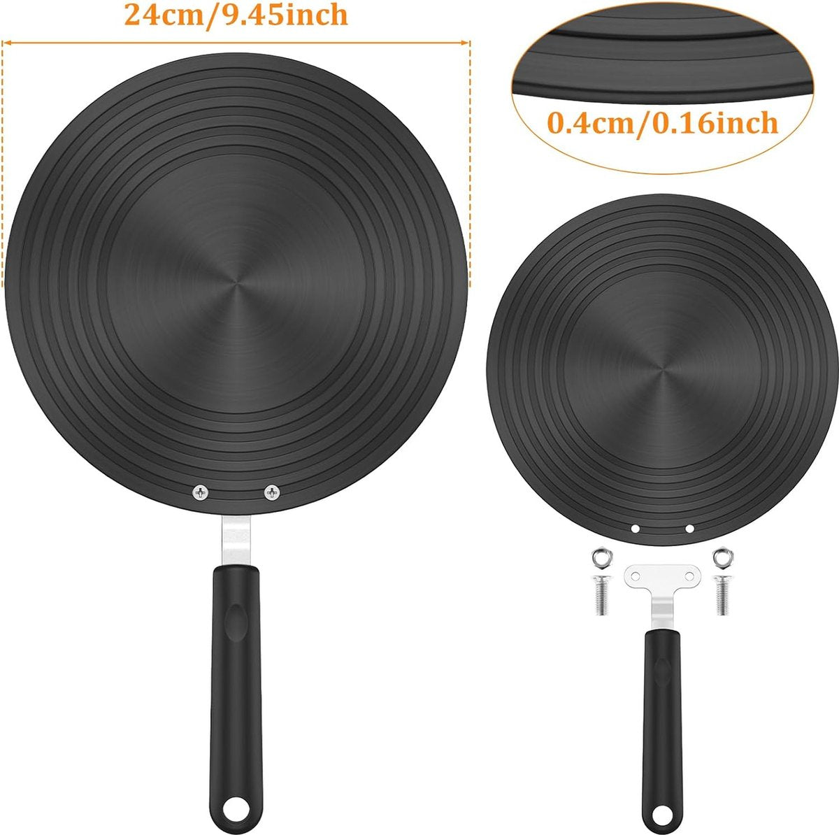 Adapter - Induction Adapter Plate 24 Cm - Cooktop Protector/Adapter - Heat Spreader Plate - Heat Conduction Plate for Gas Stove - Aluminum Gas Stove Spreader - With Handle - Stove Diffuser - For Protection of Cookware