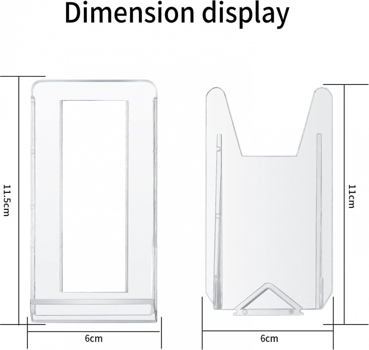 Plate Stand - 6 Pieces - Plate Rack - Plate Holder - Plate Display - Sliding Stand - Phone Holder - Business Card Holder - Book Stand - Support - Rack - Plates and Books - Cookbook Display - For Decorative Plates - Durable - Transparent