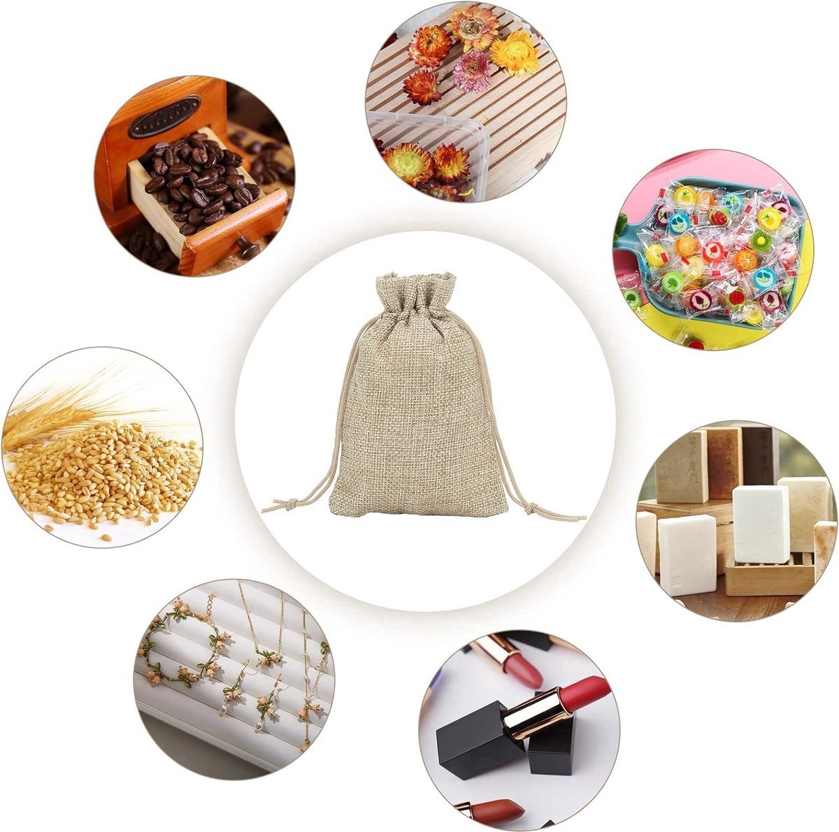 Jute Bags - 7 x 9 cm - 50 Pieces
