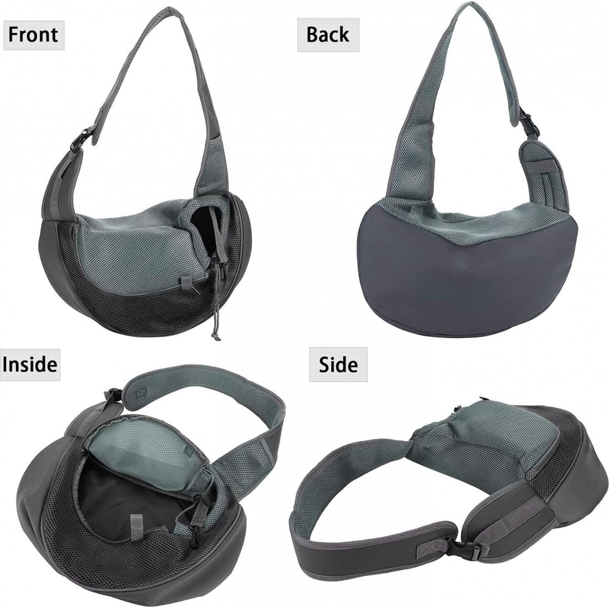 Dog Carrier Bag - Dog Sling - Dog Bag - Dog Carrier Sling - Dog Carrier Bag for Travel - Pet Carrier Bag - Shoulder Dog Bag - Cat Travel Bag - Pet Travel Bag - 42 x 26 Cm - Suitable For 3-7 Kg - Black
