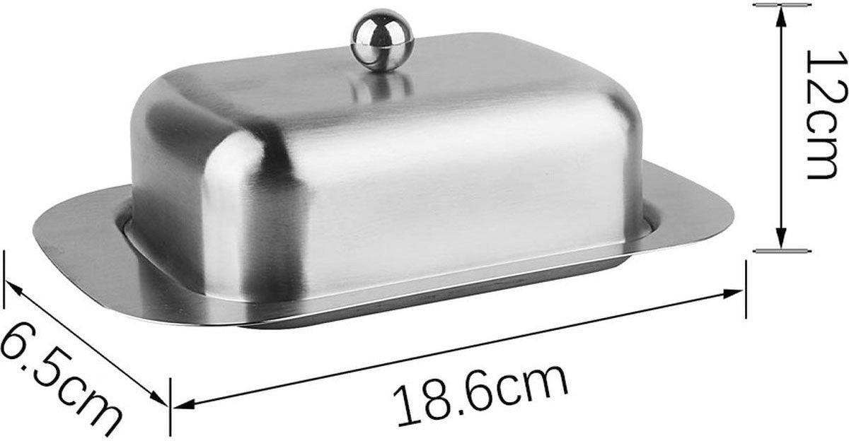 Butter Dish With Lid - Stainless Steel - Small Butter Dish Freshness Container - Butter Holder - Butter Dish - Storage Box For Butter - Butter Clock - Butter Box - Fresh Butter - Sustainable - Kitchen Utensils - For All Common Butter And Other Foods - Sil