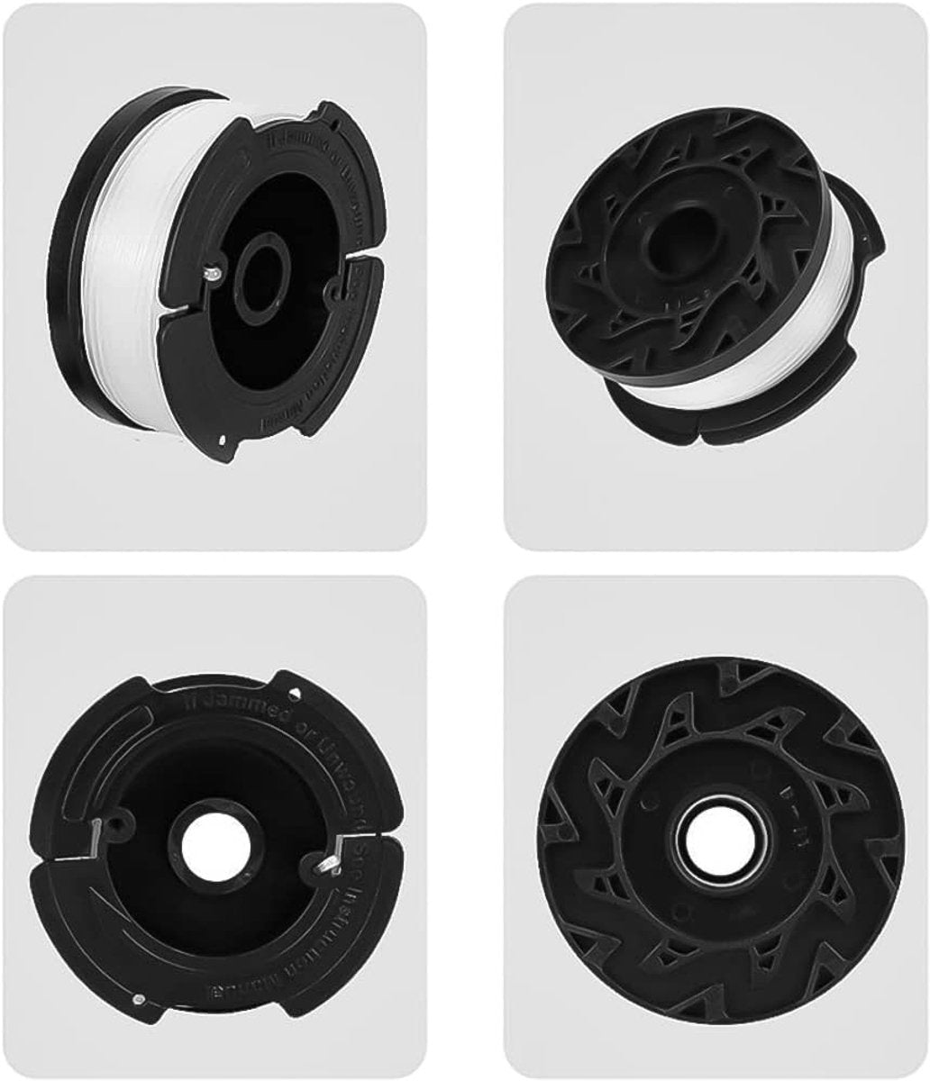 Cutting Line - 6 Pieces - Trimmer Line - Replacement Lines - Line Spools - for Black Decker, Bekasa AF-100-3ZP and A6481 - Length 30 ft - Replaces spools from the GL280, GLC1825N series with caps and springs - White