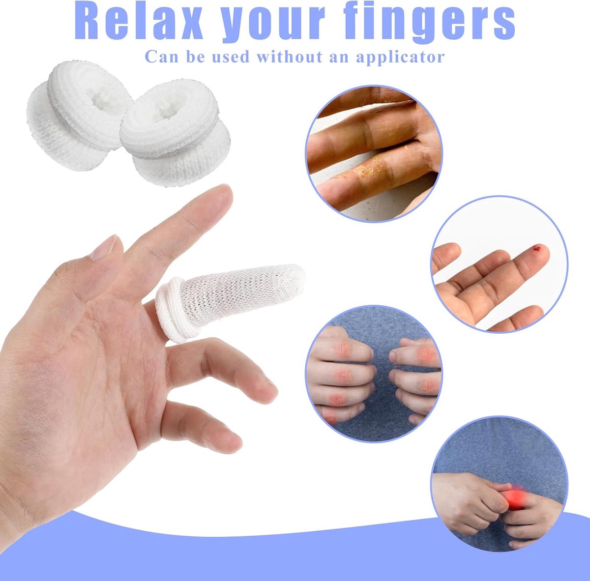 Finger condom - Finger buddy - Long finger bandage - Finger protectors - Engraved anti-cut finger pads - cut finger pads - Finger protection for injuries - Can be used in the kitchen, at work - 30 Pieces - white