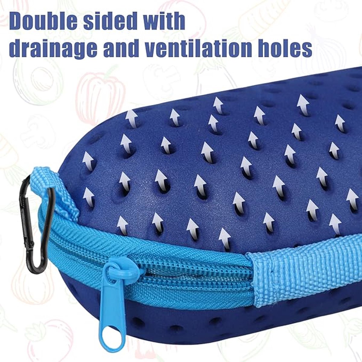 Glasses Case - Glasses Cover - Glasses Case - Glasses Pouch - Glasses Pouch - Swim Goggles Storage Case - Sunglasses Holder - Zipper - With Carabiner Hook - Stylish - Blue - Universal - 18*7.5*7.5cm