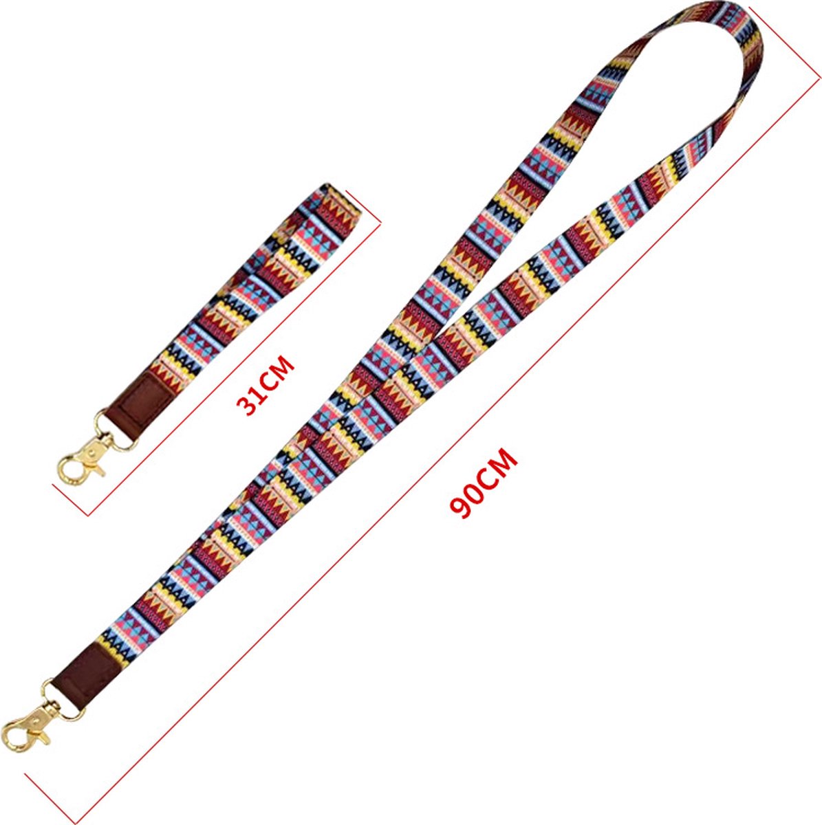 Lanyards - Key cord - Wristband - Keychain - ID Lanyard - Neck Lanyard - Wristband - Print - For ID, Badge Holder, Keys, Phone - 15x2cm/90x2cm - 2 Pieces