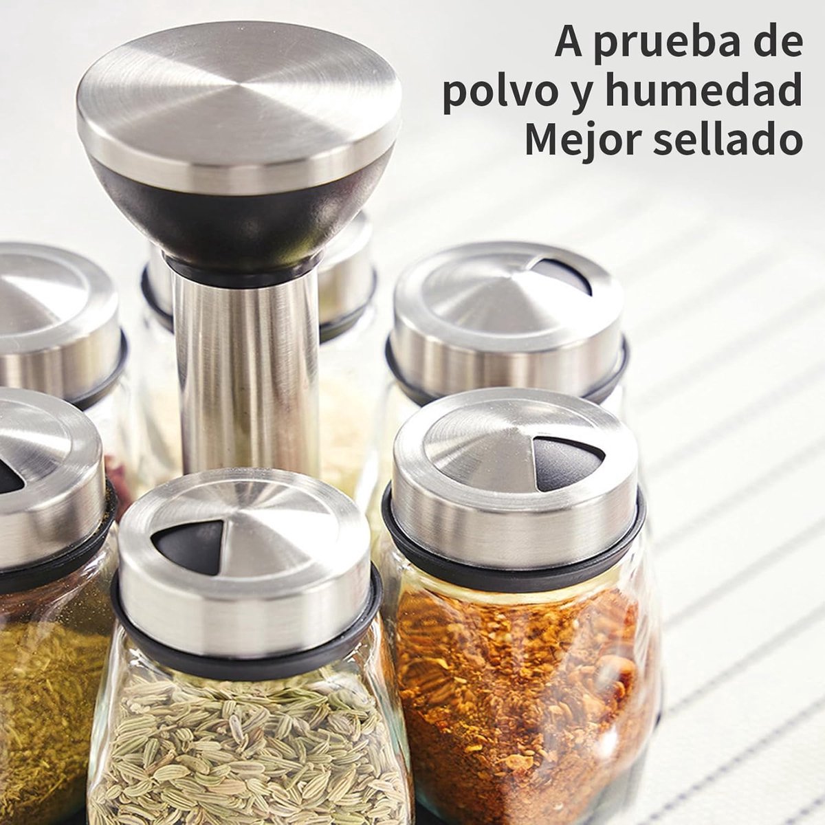 Spice Organizer | 360° Rotatable | With 6 Spice Jars | Glass Jars | 6 Spice Jars on Rack |