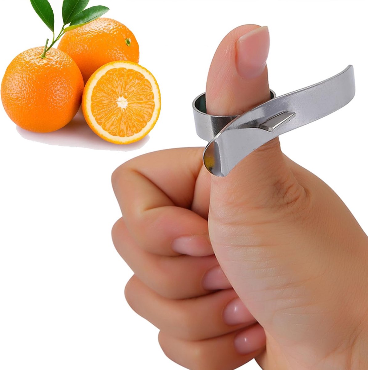 Orange Peeler - 2 Pieces - Portable Orange Peeler - Quick and Easy Peeling - Creative Orange Fruit Peeler - Mandarin Peeler - Peeler - Finger Opener - for Orange - Lemon - Citrus