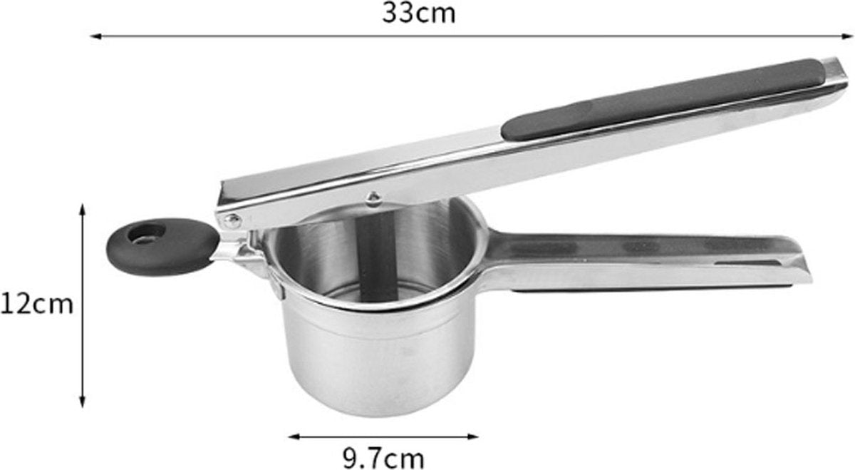 Stainless Steel Potato Press - Potato Squeezer - Potato Masher - Includes 3 Different Texture Discs - Can Be Hanged - Making Potato Puree - Puree - Dishwasher Safe - Gift