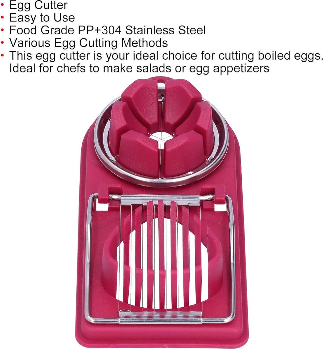 Egg Slicer - 2 in 1 Multifunctional Egg Slicer - Combination Egg Slicer - Stainless Steel - Durable - Egg Slicer - Eggs - Egg Divider - Eggslicer - Egg Tools - Dishwasher Safe - Handy & Practical