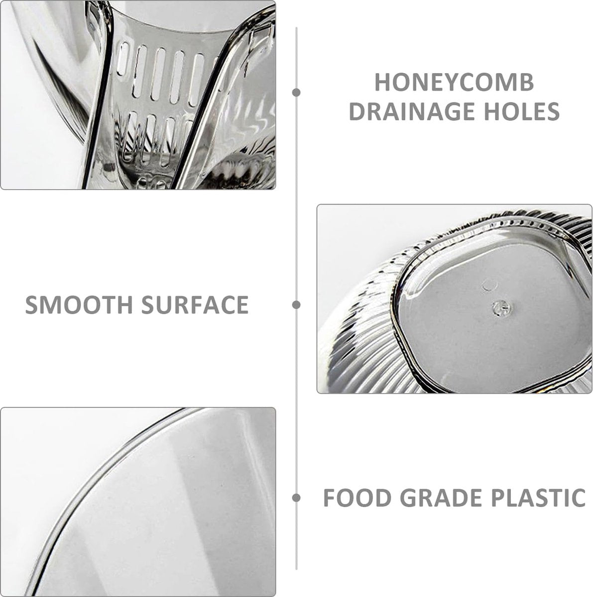 Drain Basket - Sieve with Funnel - Draining Sieve - Kitchen Sieve - Drying Rack - Plastic - Draining Cooked Noodles - Multifunctional - For Washing Food, Vegetables and Fruit - For Kitchen Sink - Grey