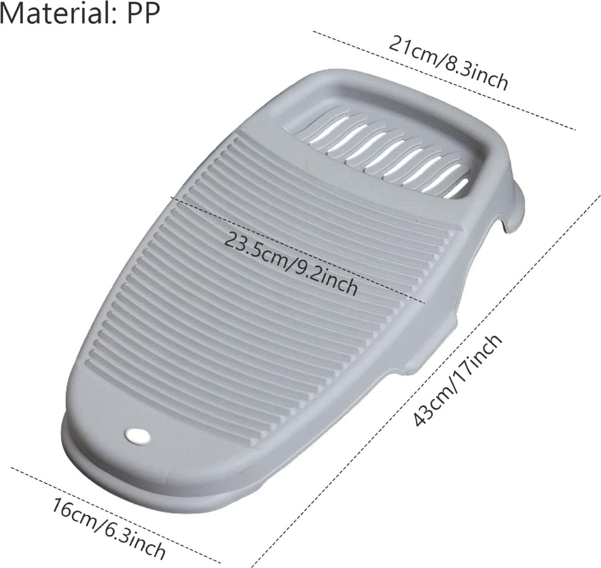 Washboard - Mini Hand Washboard - Underwear Washboard - Washboard for Children - Non-slip - Household Use for Students - Used for Washing Clothes and Small Items by Hand - Perfect for Washing Clothes and Socks - Plastic - Grey