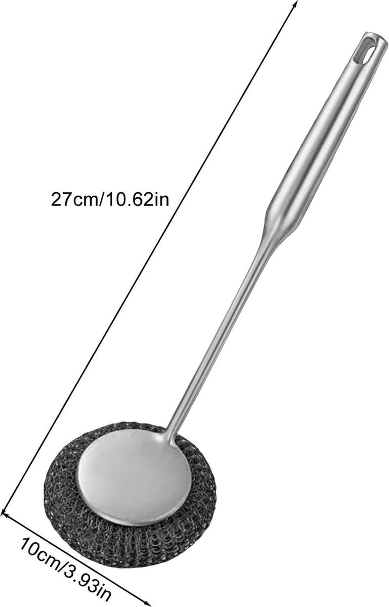 Dish Brush - 2 Pieces - Dish Brushes - Cleaning Brush with Handle - Household Products - Cleaning Products - Household Kitchen Accessories - Cleaning - Washing Up - 27 Cm - Black