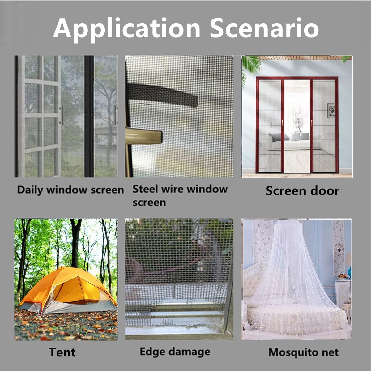 2 Pieces - Screen Repair Tape - 2M x 50mm - Mosquito Net Adhesive Tape - Window Screen Tape - Screen Repair Tape - Fly Curtain Tape - Screen Mesh Tools - For Repairing Windows and Doors - Strong Fiberglass Adhesive Tape - Window Screen Tape - Black
