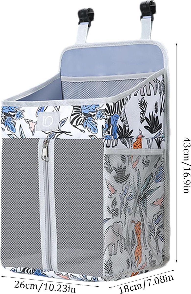 Diaper Bag - 2 Pieces - Changing Table Basket - Diaper Basket - Hanging Diaper Box for Babies - Large Changing Table - Diaper Organizer - Toy Basket - For Baby Bottle Tissue - For Crib/Child/Nursery/Travel/Car - For Nursery Accessories - 43x26x18cm