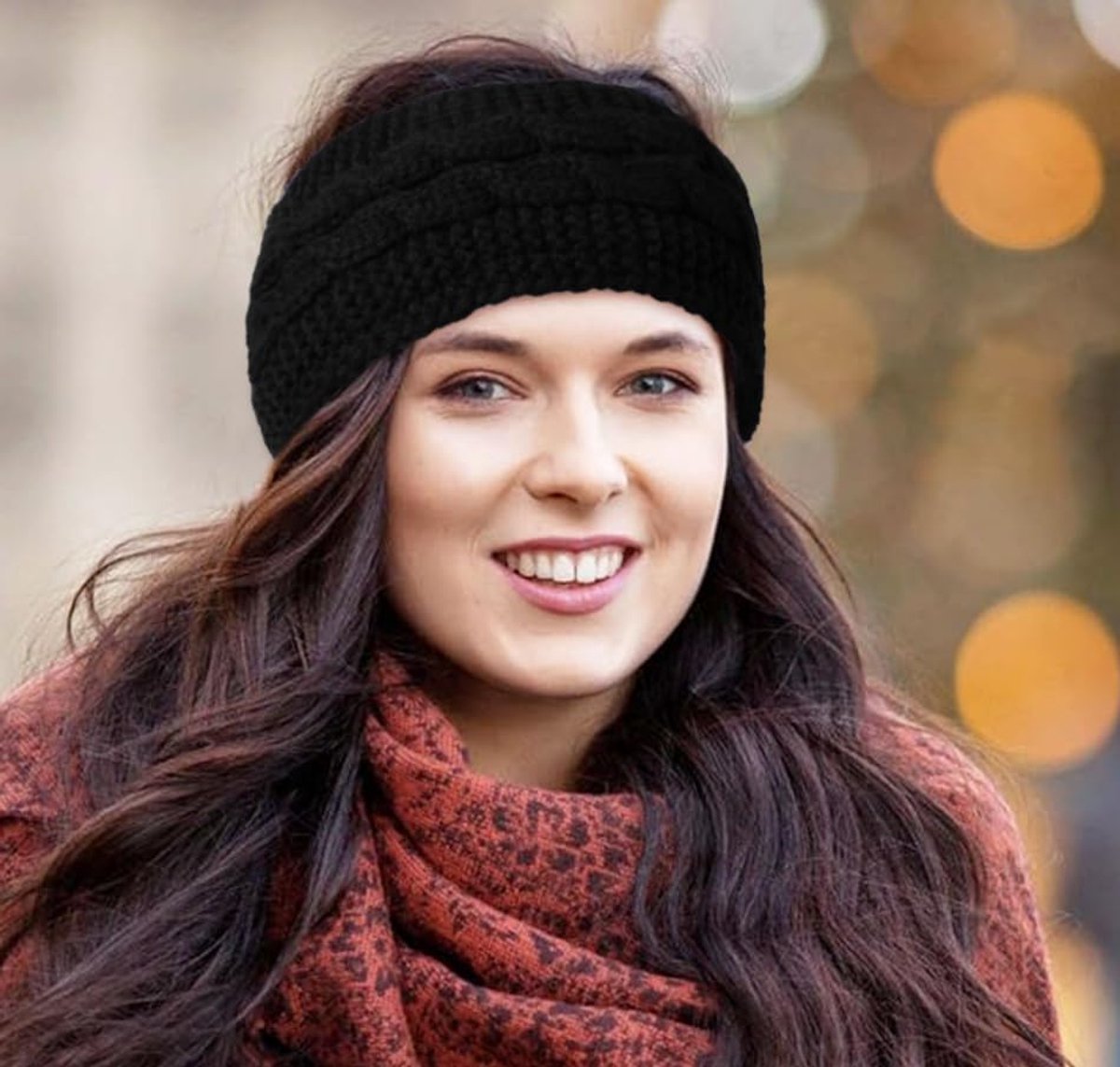 pieces - Headbands - Winter Headband for women - Ear warmers - Knitted Headbands - warm headbands - winter accessories - sports headband - cold weather headband - Christmas gifts - hair tie - hair accessories - black, red, khaki